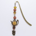 Ötórai tea könyvjelző bagoly medállal - bronz színű