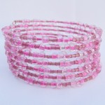 Rózsaszín kristály memória karkötő